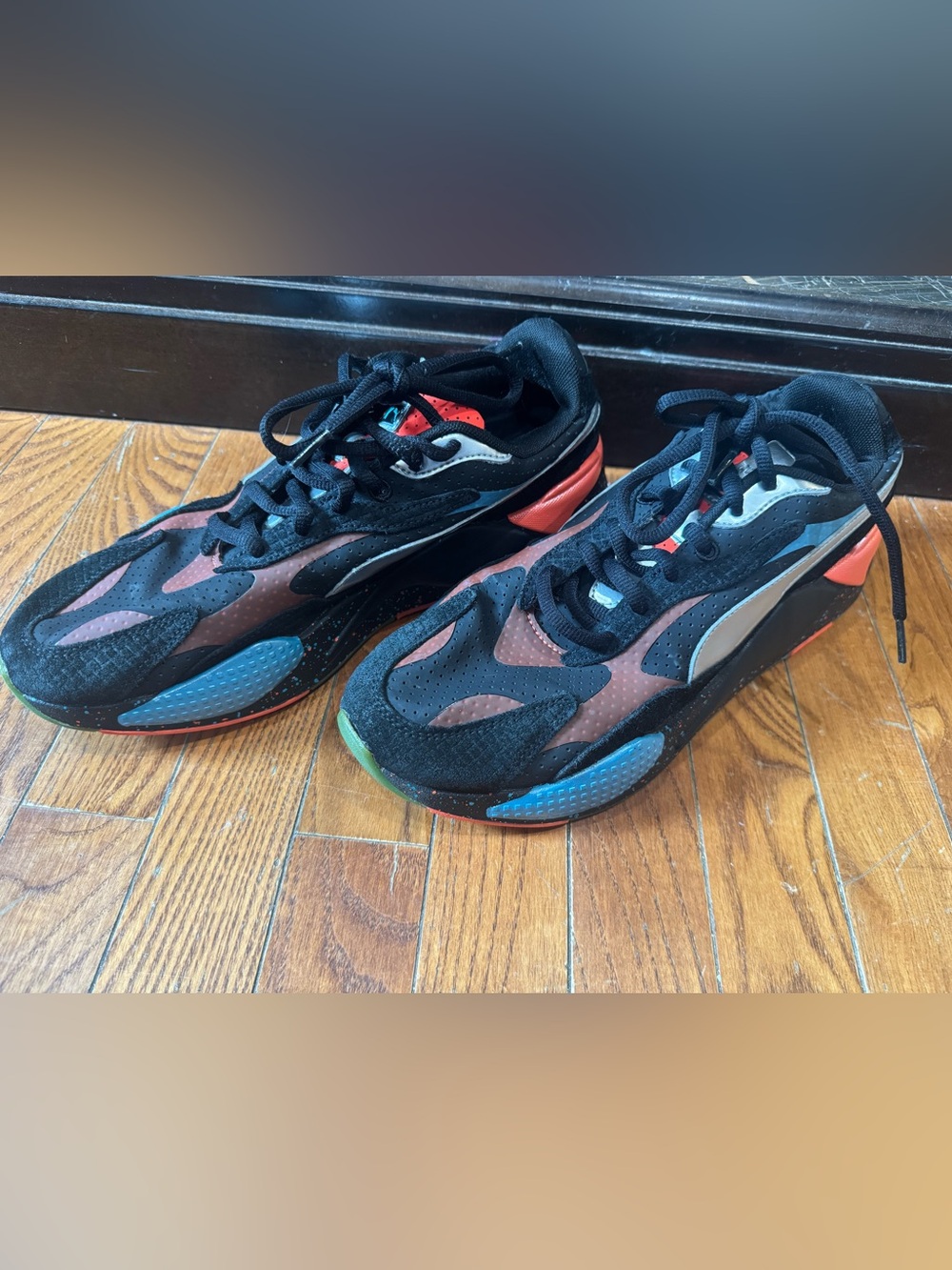 Puma Men's Multi-Color Athletic Sneakers - Black, Red, Blue, Green - Picture 4 of 9